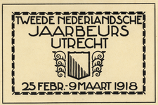 600054 Afbeedling van een reclamekaart voor de Tweede Nederlandse Jaarbeurs te Utrecht